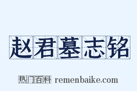 赵君墓志铭是什么意思的图片